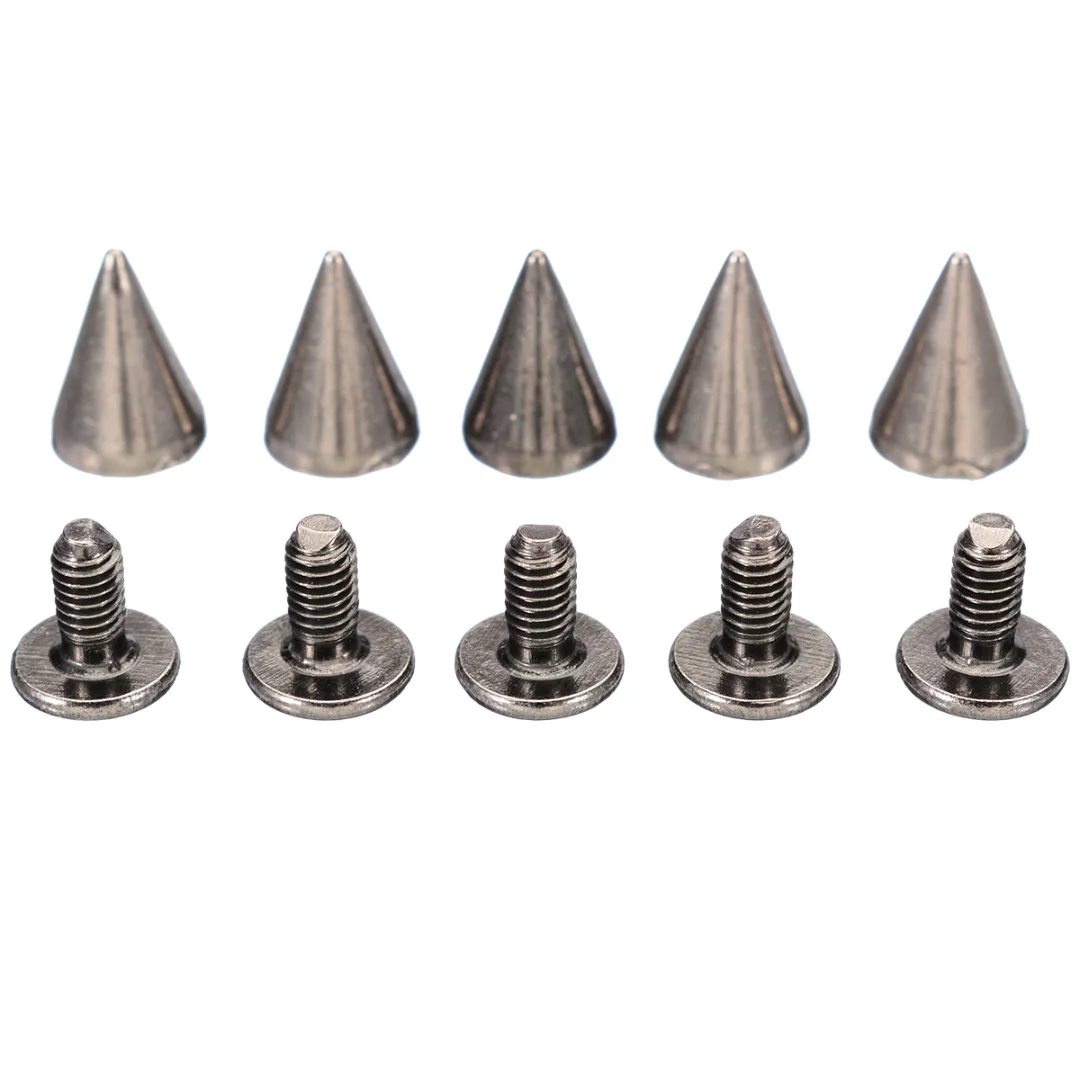 200pc 26mm Silver Spots Cone Screw Metal Studs Leather Craft Rivet Bullet Spikes 