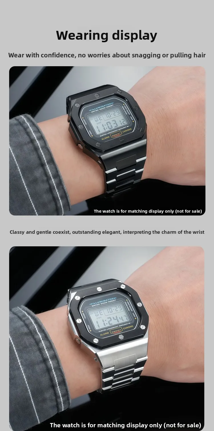 Stainless Steel Mod Kit Case Strap f G-SHOCK 5600 5610 Series