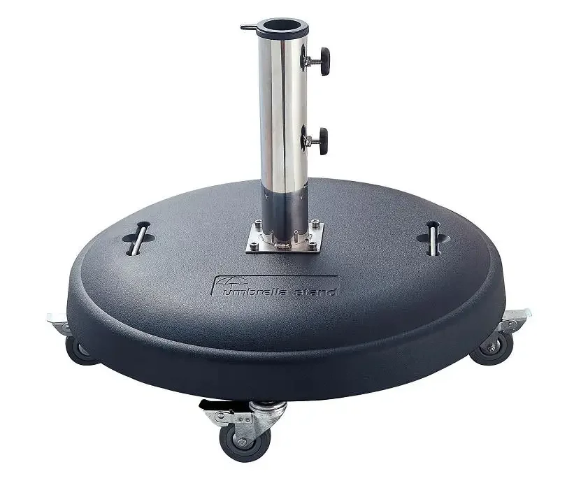 50kgs black cement concrete heavy umbrella base with wheels