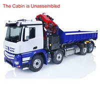 8X8 LESU 1/14 Scale RC Hydraulic Dump Truck Tipper Kit Cabin Finished Crane Car Remote Control Dumper Vehicle Light Sound Set 1