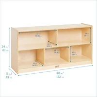 5-Compartment Mobile Storage Cabinet, 24in, Classroom Furniture 2