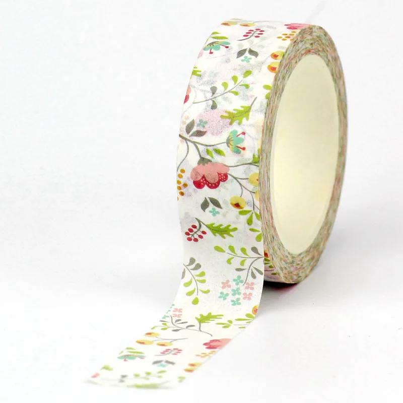 NEW 1PC Decorative Beautiful Floral Leaves Washi Tape Set DIY Scrapbooking Journaling Adhesive Masking Tape Cute Papeleria 3
