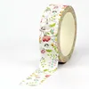 NEW 1PC Decorative Beautiful Floral Leaves Washi Tape Set DIY Scrapbooking Journaling Adhesive Masking Tape Cute Papeleria 3