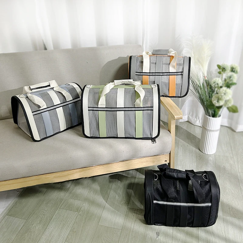 Pets go out breathable Travelling Carrying Bag Portable foldable small to medium dog cage mesh handbag Cats Dogs