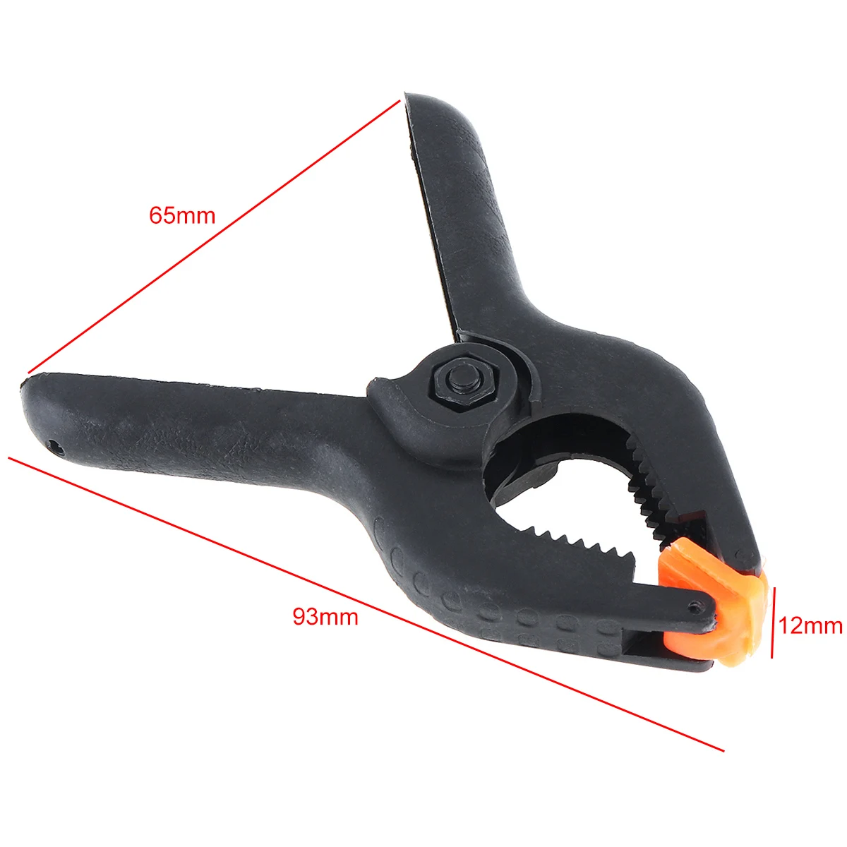 3 Inch Multifunction Black Plastic Nylon Fixed Clip with A Type Spring Clamps and 40mm Maximum Opening for Fixed Photography