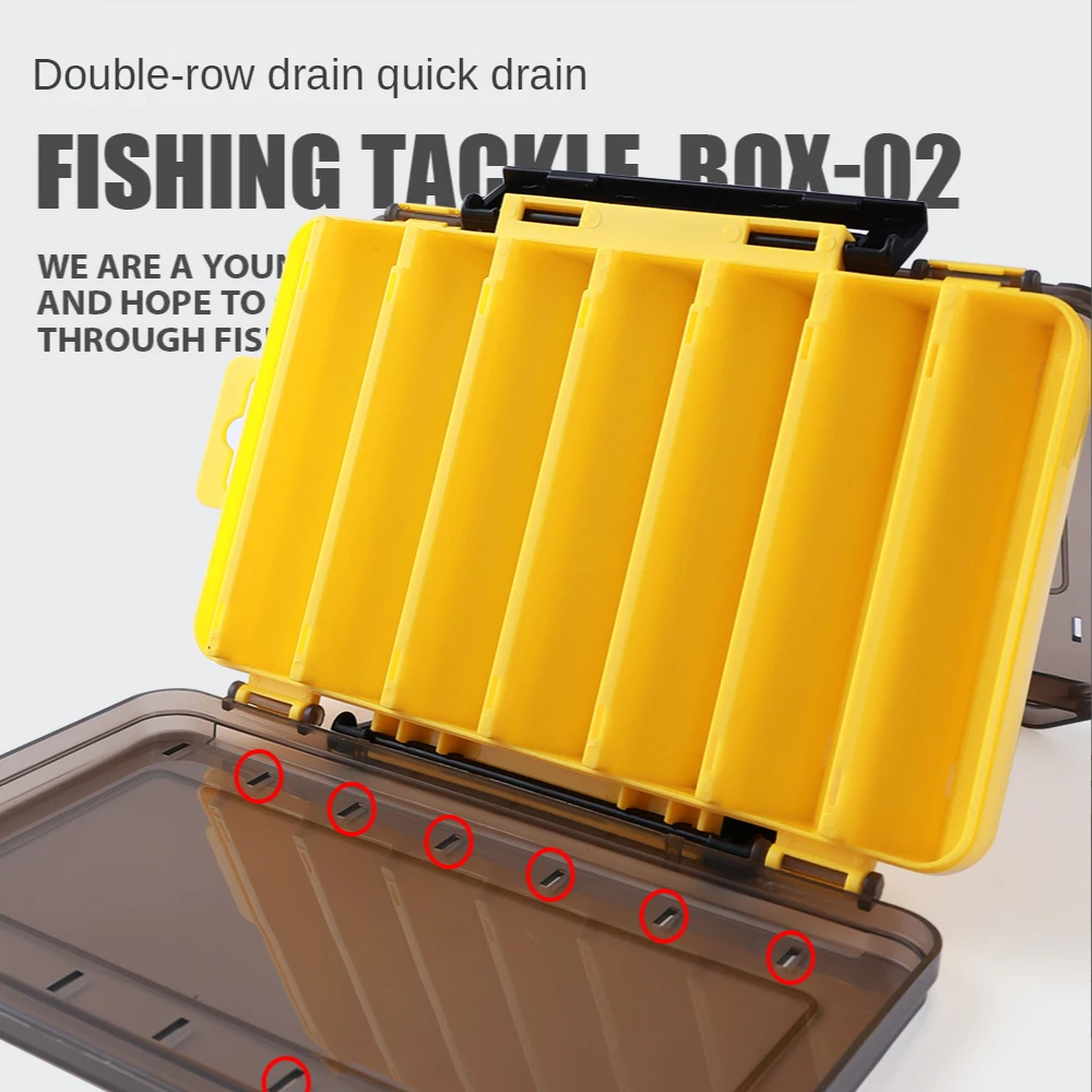 Double Sided 14/12 Compartments Fishing Tackle Boxes Lure Hook Boxes  Storage Organizer Fishing Bait Tackle Storage Case Tackle