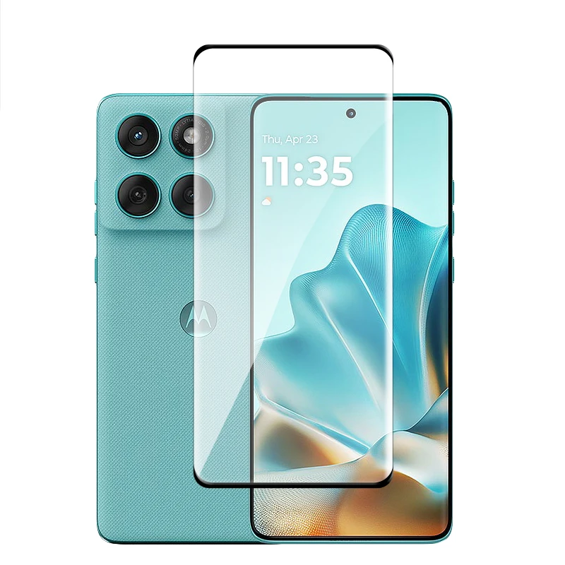 Premium Tempered Glass Full Cover 3D Curved Screen Protector with 9H Hardness and Lens Film