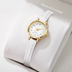 Elegant Women's Leather Band Quartz Watch with Roma Dial - Ideal Gift (Arabic White No Box)