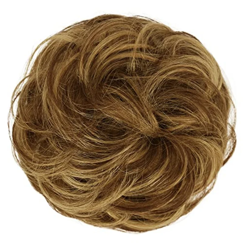 Messy Round Bun Elastic Ponytail Extended Curls Bun Hair Slices For Daughter Donut Hair Slices