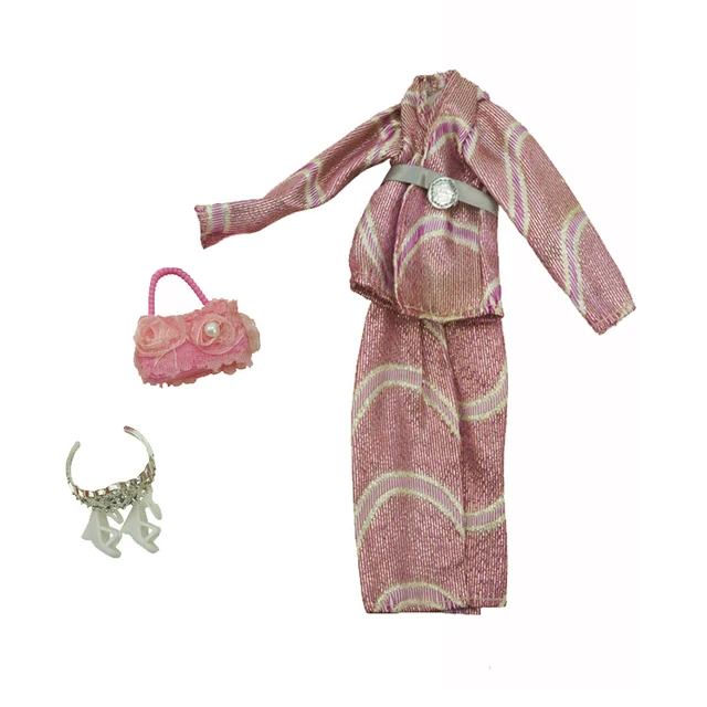 Fashion Outfits For Barbie Doll Clothes Set For Barbie Shirt Pants Shoes Glasses Crown Purse Hat Toys 1/6 Dolls Accessories No.1 set