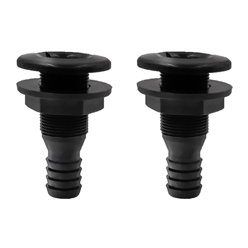 

2X 3/4 Inch Hose Plastic Thru-Hull Fitting Bilge Pump Drain Vent Hose Fitting For Boats Marine Yacht RV Camper Truck