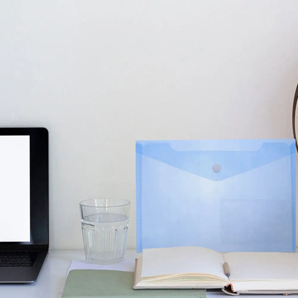 6Pcs A5 플라스틱 파일 가방 비즈니스 여행을위한 강력한 걸쇠 보안 문서 홀더 홈 조직 슬림 휴대용 파일 폴더