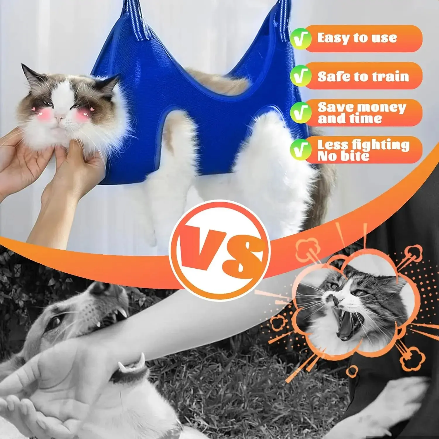 Pet Grooming Harness Pet Grooming Hammock Harness for Dog Cat Hammock Restraint Bag for Nail Trimming Pet Healthcare Tools
