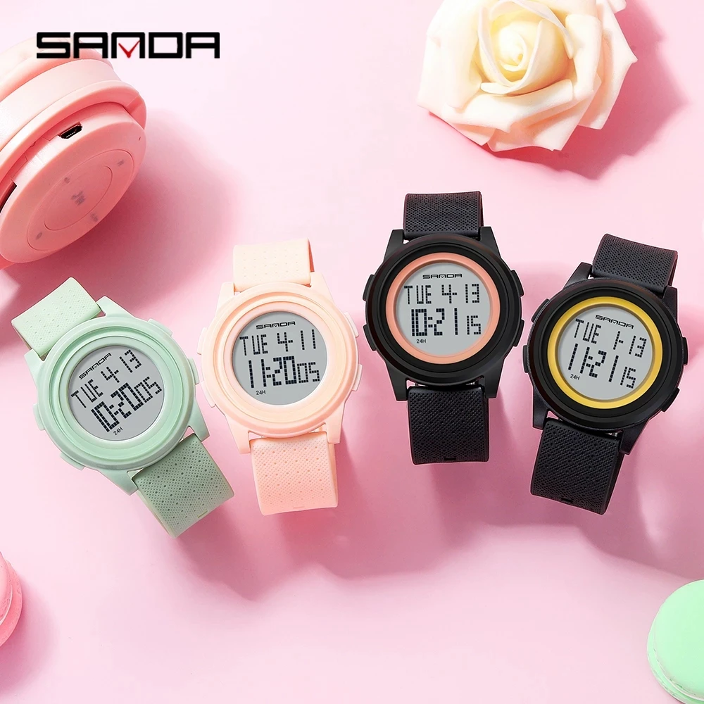SANDA Brand 9mm Super Slim Men's Watch Luxury Electronic LED Digital Watches for Man Clock Male Wristwatch Relogio Masculino 337
