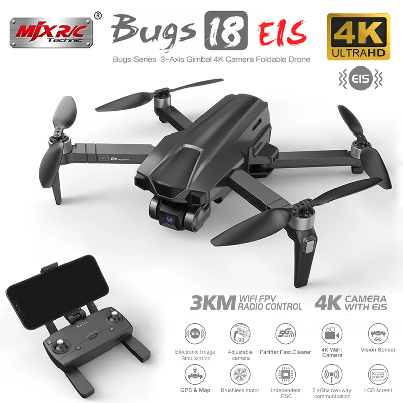 

Квадрокоптер MJX Bugs B18 Pro, 3 км, 4K, HD, двойная камера