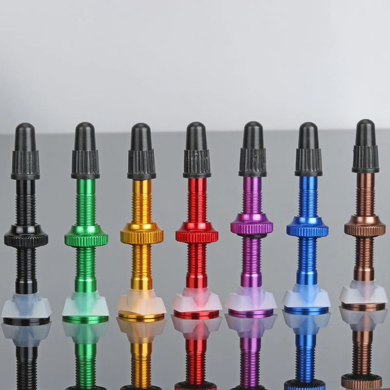 Bicycle Tubeless Valve 1/2PCS 40mm Bicycle Tubeless Valve Aluminum Alloy Road Bike Nozzle