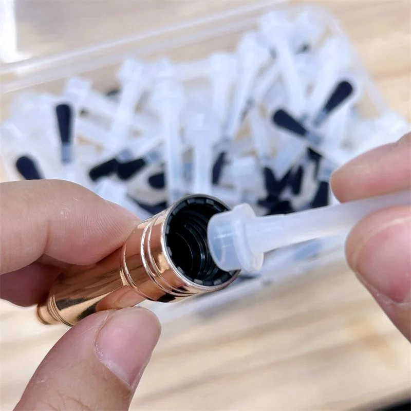 60pcs Round Tip Varnish Brush Head Disposable Nail Polish Bottle Brushes Replacement Manicure Painting Brush Tools Kit 5