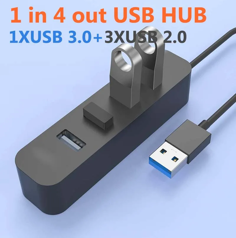 USB 3.0 Hub 4 Ports(USB 3.0X1+USB 2.0X3) Multiple USB HUB USB 2.0/USB 3.0 Splitter Hub for PC Laptop U-disk Mobils windows&Mac - 4
