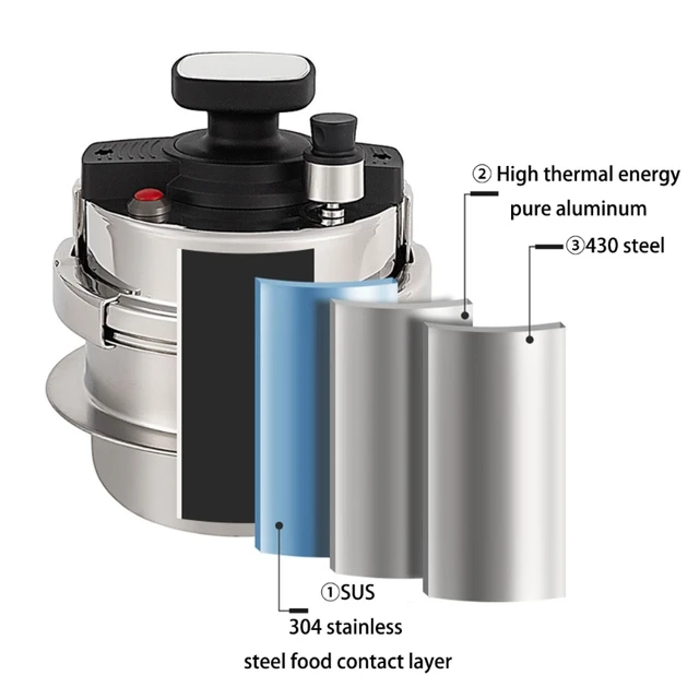 KX4B 304Stainless Steel Pressure Cooker 1.6L Efficient Rice Cooker Kitchen Cooking Tool Suitable for Kitchen Enthusiasts 5