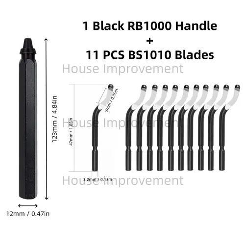 Deburring Tool Set with 11pcs High Speed Steel Swivel Blades Burr Removal Tool for Metal Resin PVC Pipes Copper Plastic Aluminum - Image 13