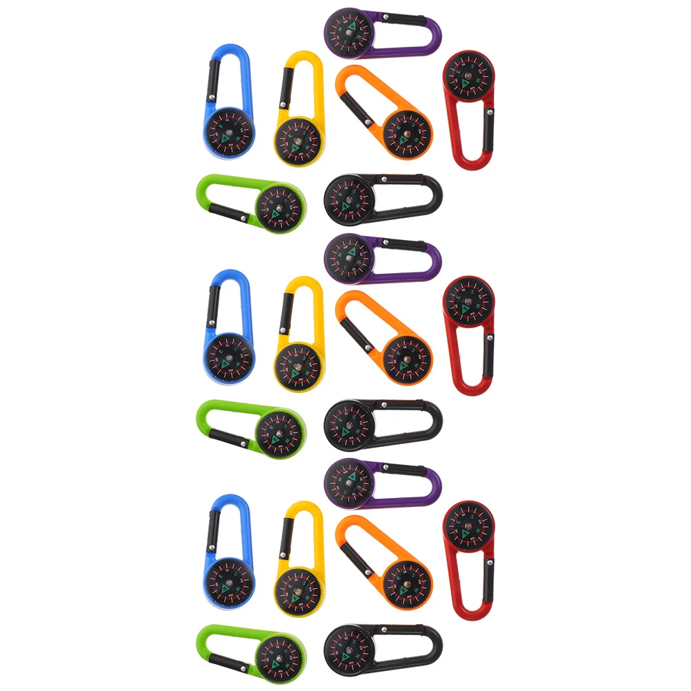 

21Pcs Portable Compass Pocket Compass Carabiner Compass Colored Climbing Compass Small Compass