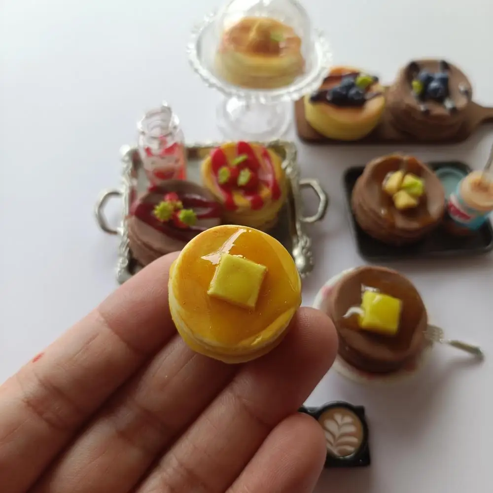 Miniature Dollhouse Delicious Pancakes with flavors of blueberry, mango, cheese,  strawberry for Blyth Barbies ob11 Birthday Gif 4