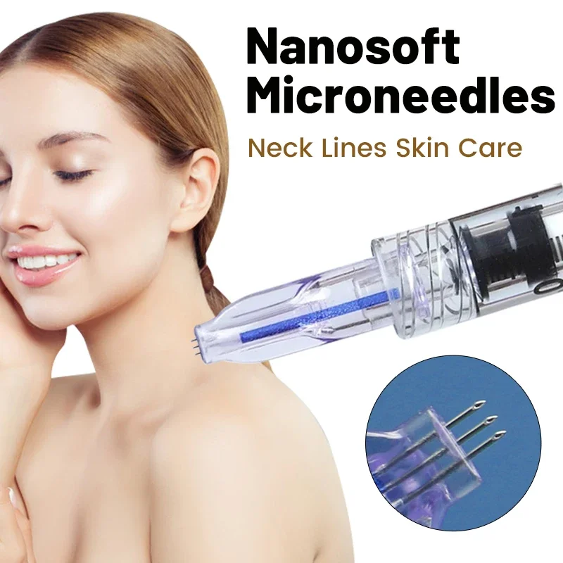 34G Nanosoft Microneedling Hand fillmed Around Eyes and Neck 3pins Multi Needles Ultrafine Sterile Single Package 2-20PCS
