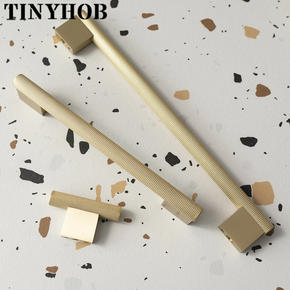 Gold Knurled/textured Simple Kitchen Knobs And Handles Drawer