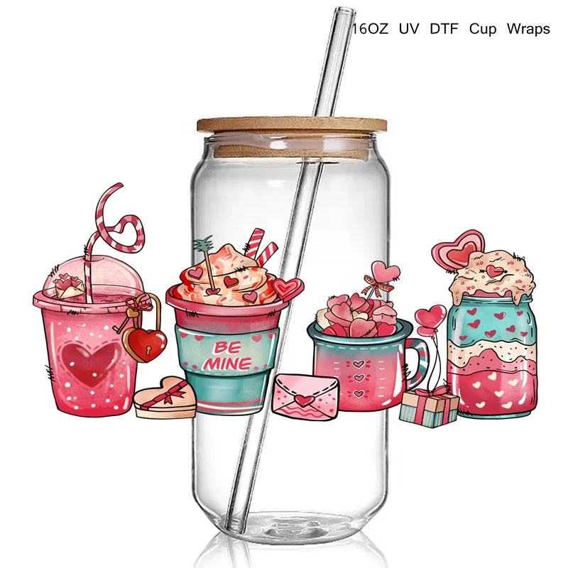 Premium heart plastic cup with straw in Unique and Trendy Designs 