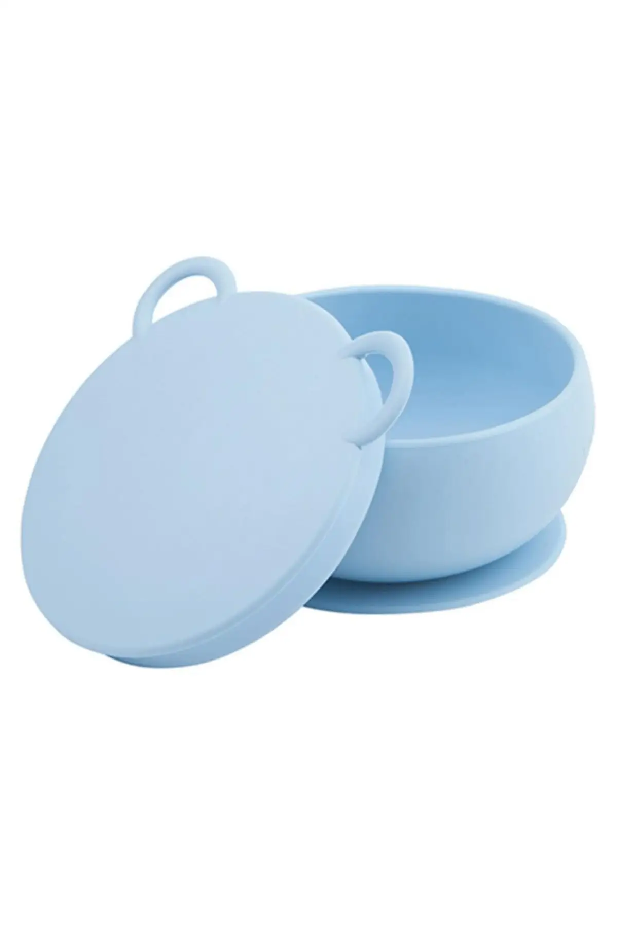 Blue Vacuum Based Silicone Bowl fosmeteor baby silicone bowl fork spoon set silicone bowl
