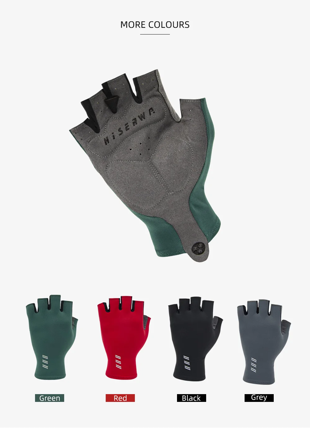 HISERWA Radfahren Handschuhe Männer Frauen Halb Finger Anti Slip Shock Pad Fahrrad Handschuhe Atmungsaktive MTB Road Fahrrad Reiten Radfahren Handschuhe – Detail 6