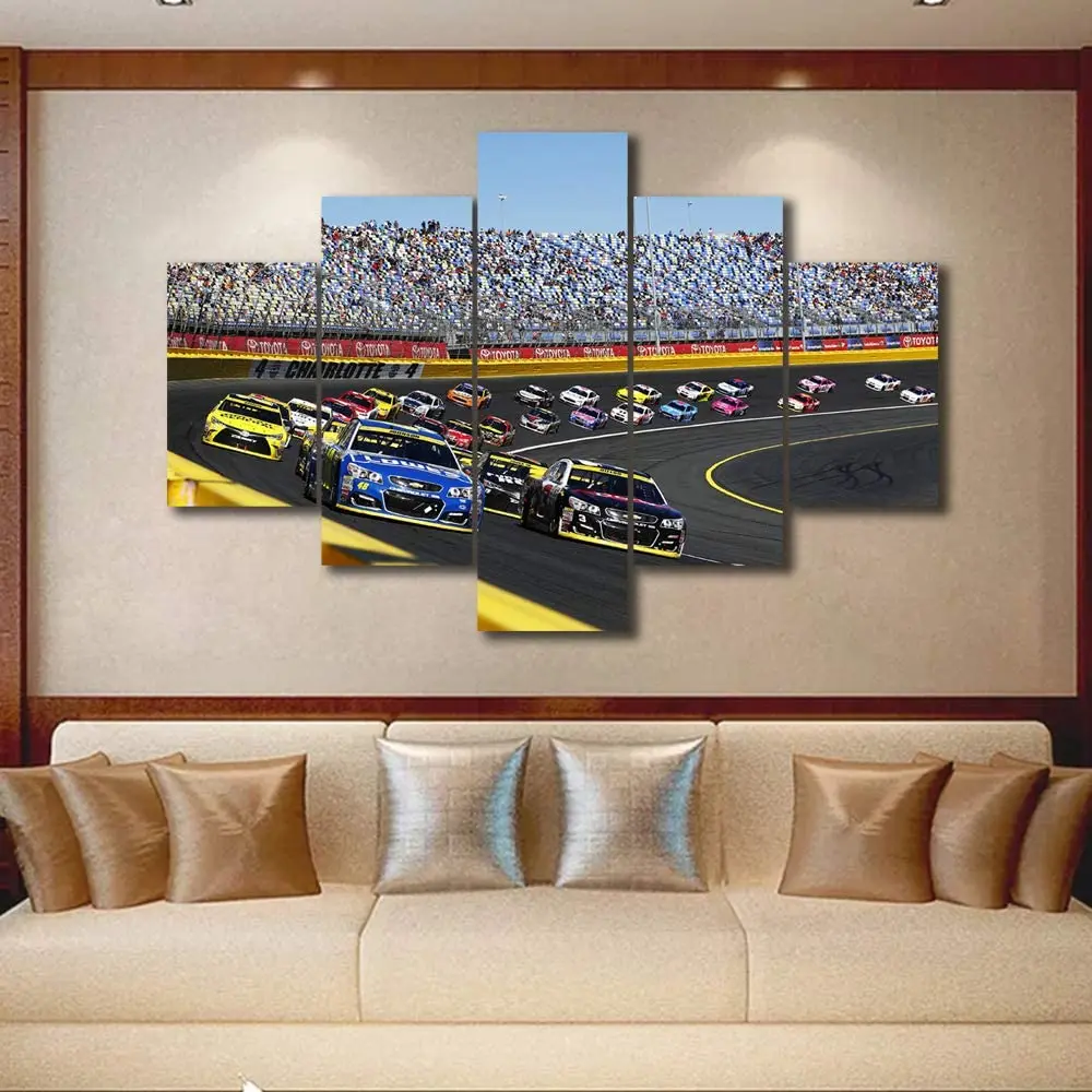 Nessuna Tela Incorniciata 5 Pezzi Charlotte Motor Speedway Track Of Race F1 Wall Art Poster Immagini Per Soggiorno Home Decor Dipinti