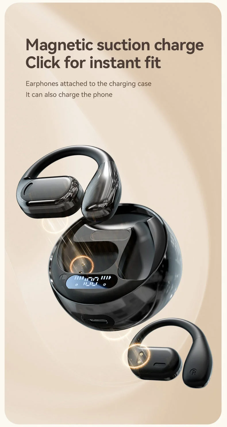 Description Picture 5 of itemWireless Open Ear Hook Earphone Stereo Noise-Cancelling Bluetooth 5.4 Headphones Sport HiFi Headset Low Latency For iPhone 16