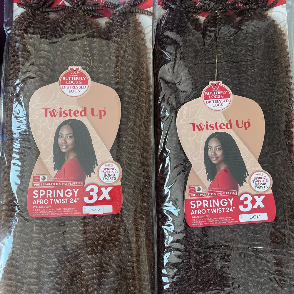 3X Springy Afro Twist Synthetic Braid 16/24inch Short Soft Afro Twist Crochet Braiding Hair Natural Hairstyles For Black Women 1