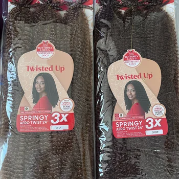 3X Springy Afro Twist Synthetic Braid 16/24inch Short Soft Afro Twist Crochet Braiding Hair Natural Hairstyles For Black Women 1