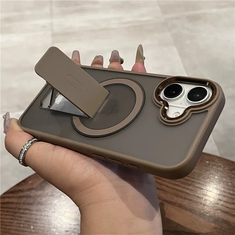 Luxury Magnetic Folding Stand with Matte Translucent Back Cover