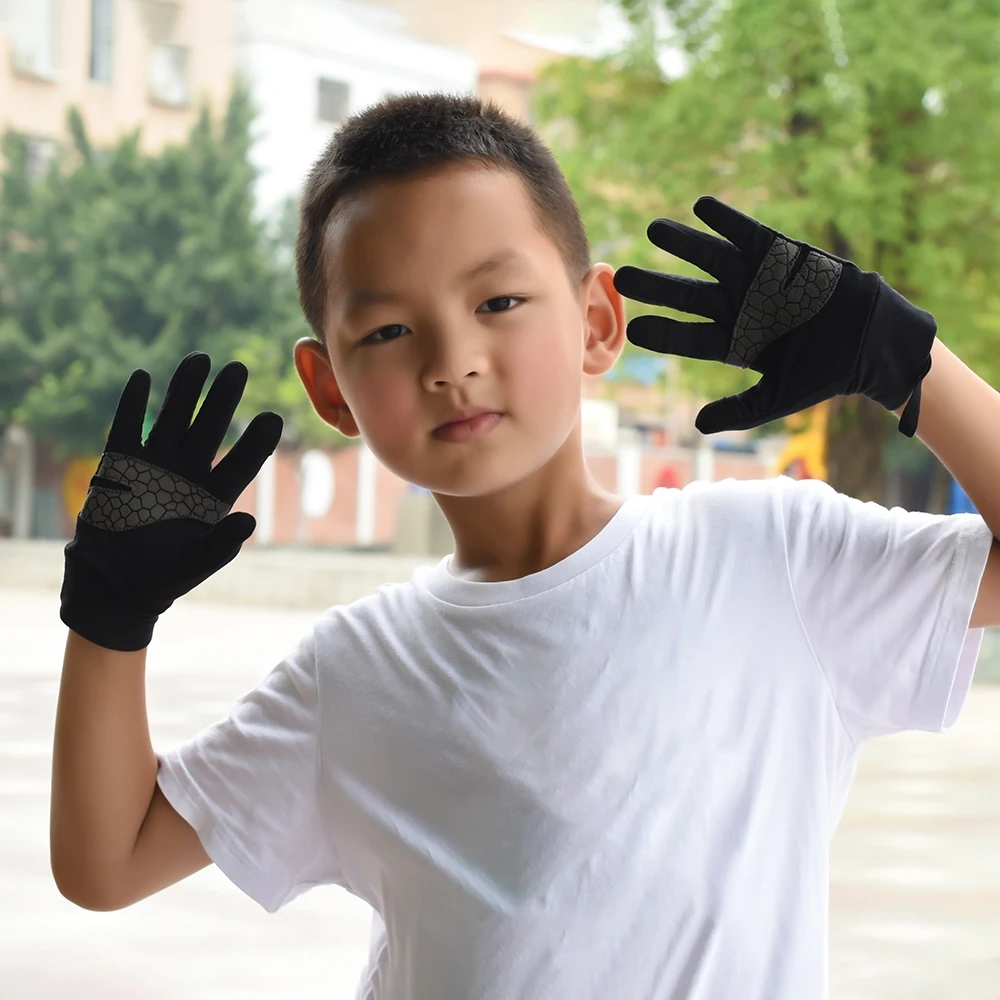 Youth Full-Finger Anti-Slip Cycling Gloves with Touch Screen Capability