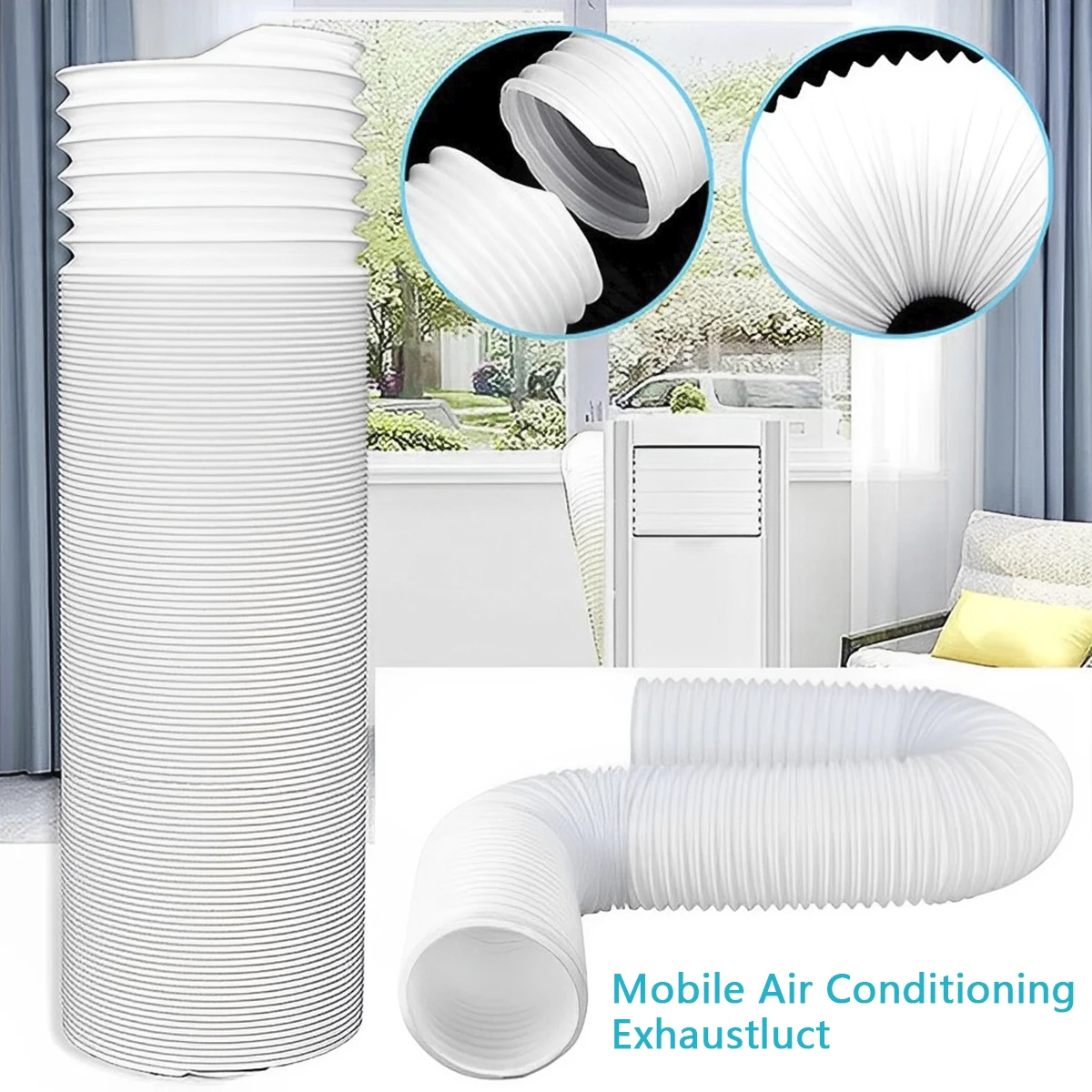 

Air Conditioner Hose 360° Bendable Air Conditioner Exhaust Hose 3 Meter Durable AC Pipe Duct Extension Exhaust Hose AC Exhaust