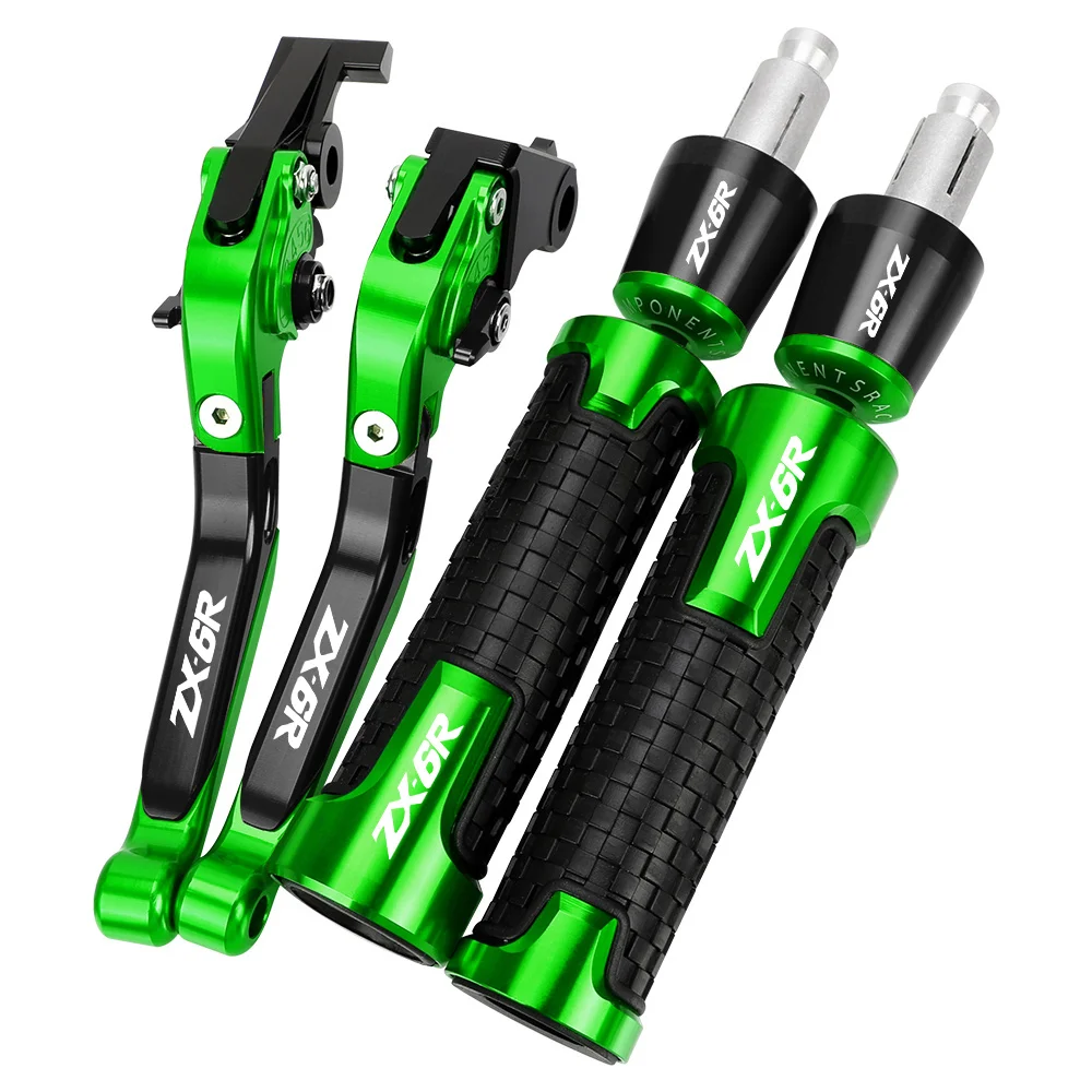 

For KAWASAKI NINJA ZX6R ZX-6R 2005-2006 Motorcycle Accessories CNC Brake Clutch Levers Handlebar Handle Grips Ends ZX 6R