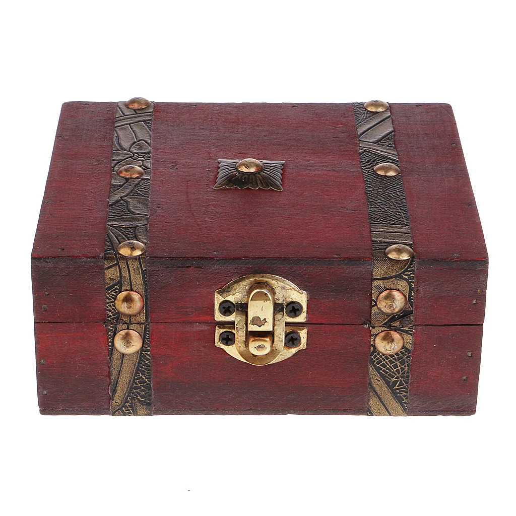 Antique Vintage Chinese Wooden Jewelry Box Earring Necklace Ring Storage Box