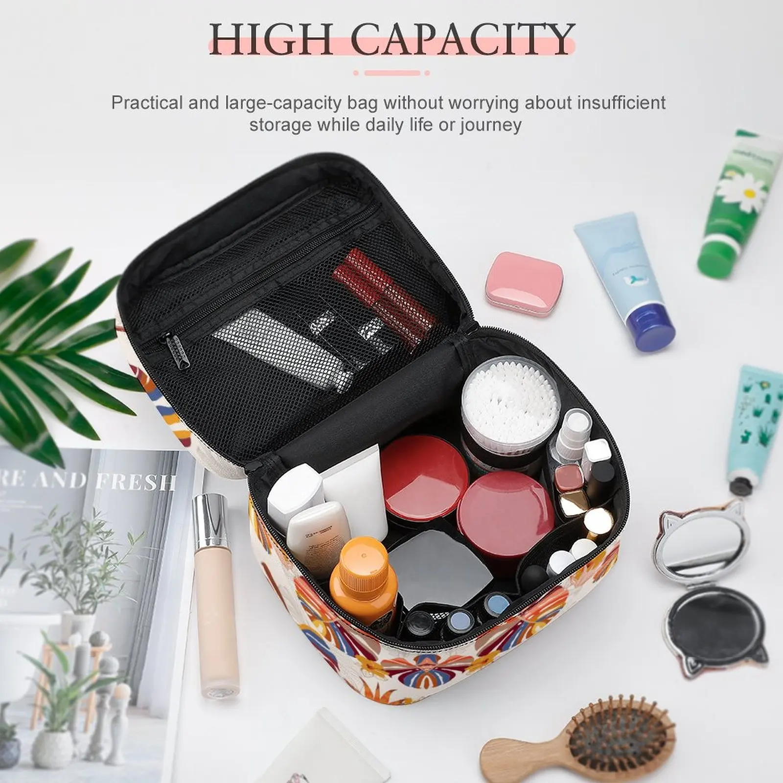 Customized Pattern Makeup Bag Outdoor Travel Makeup Bag Women Waterproof Cosmetic Bag Toiletries Organizer Storage Wash Bag