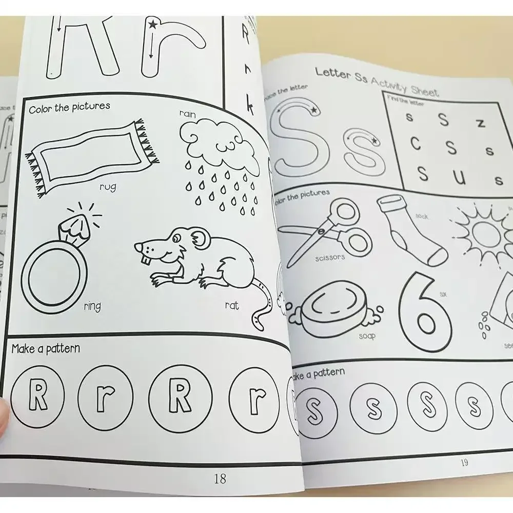Letters A-Z Letter Tracing Practice Workbook Preschool English Learning Kindergarten Alphabet Writing Coloring Book Montessori 5