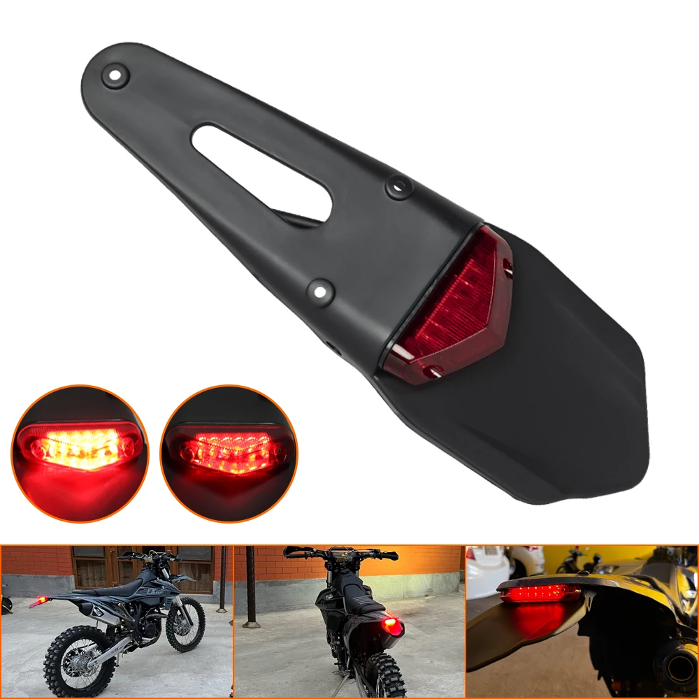 Motorcycle License Plate Holder Motorcycle License Plate License Plate Holder Motorcycle Taillight Motorcycle Rear Fender License Plate Bracket 12V For Enduro Off-Road Bike CRF YZ Motobike Tail Light Brake Lamp For BETA RR