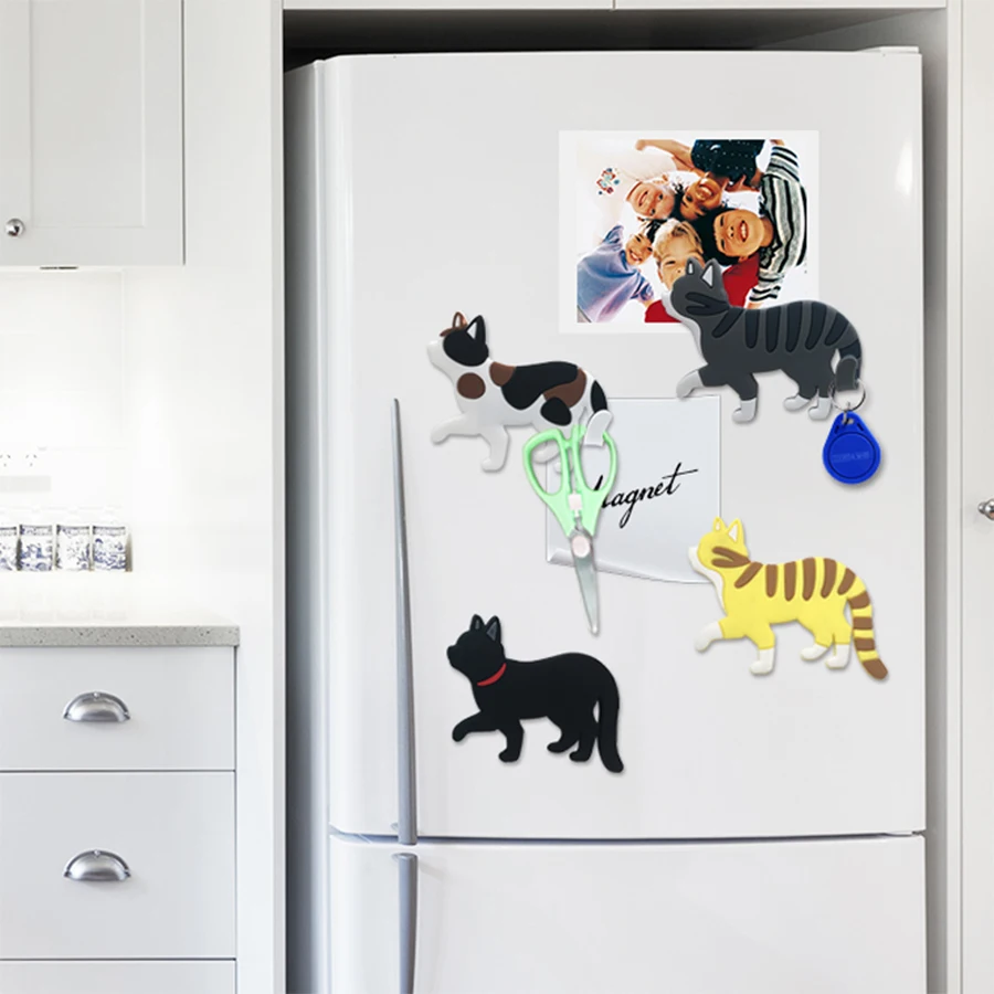Walking Cat Creative Cartoon Cute Magnetic Suction Hook, Refrigerator Fridge Magnet With Hooks Auxiliary Hooks Home Storage