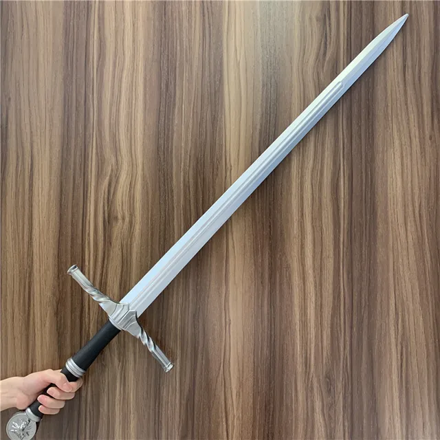 105cm White Wolf Sword 1:1 Cosplay Wild Hunt Sword Prop Role Play Gift Safety PU Double Dragon Wizard Sword Weapon Decorat Model 1