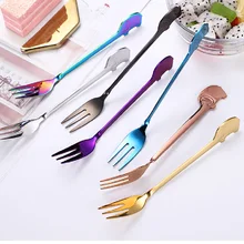 

Stainless Steel Branches Leaf Pattern Coffee Tea Spoon Dinnerware Cutlery Fruit Dessert Fork Stir Spoon Kitchen Utensils