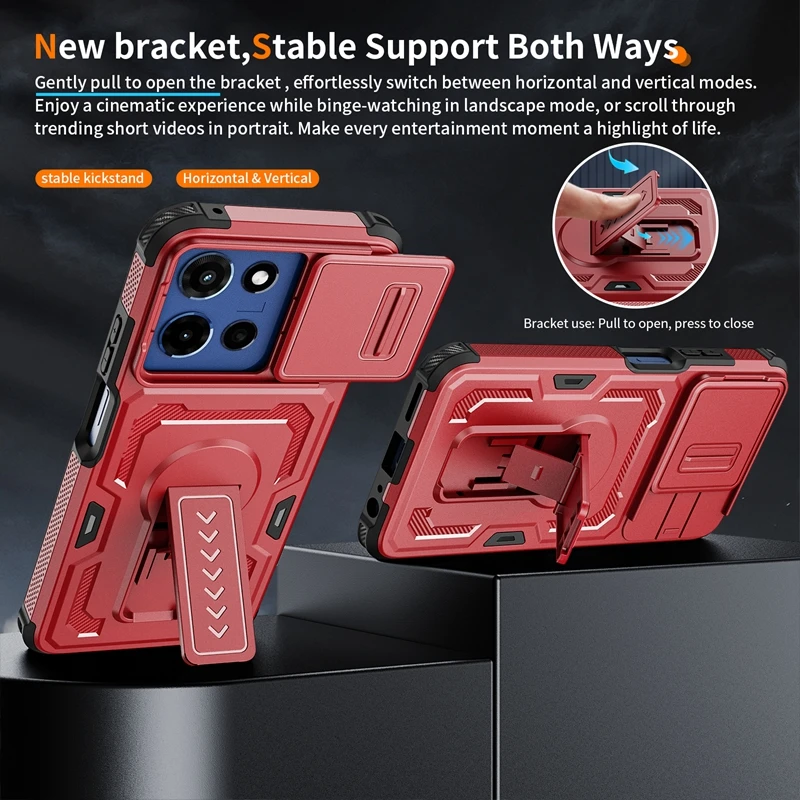 Heavy Duty Lens Protector Case with Kickstand