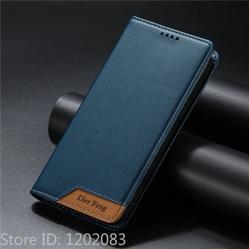 Leather Flip Phone Wallet Case with Magnetic Closure