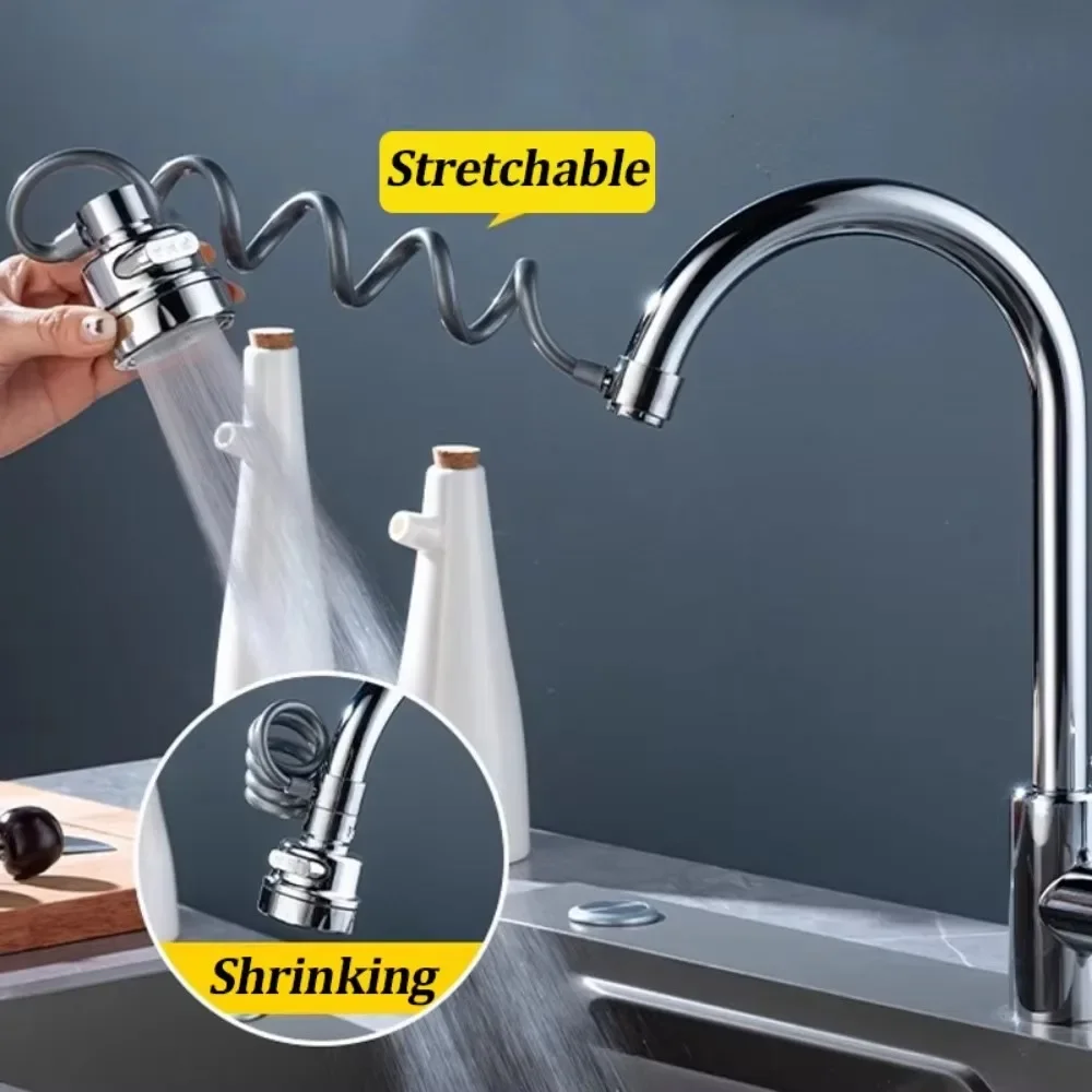 1PC Faucet Extender Universal  360° Rotation Adjustable Handheld Taps 3 Modes Tap Accessory for Household Kitchen Bathroom Sink 3