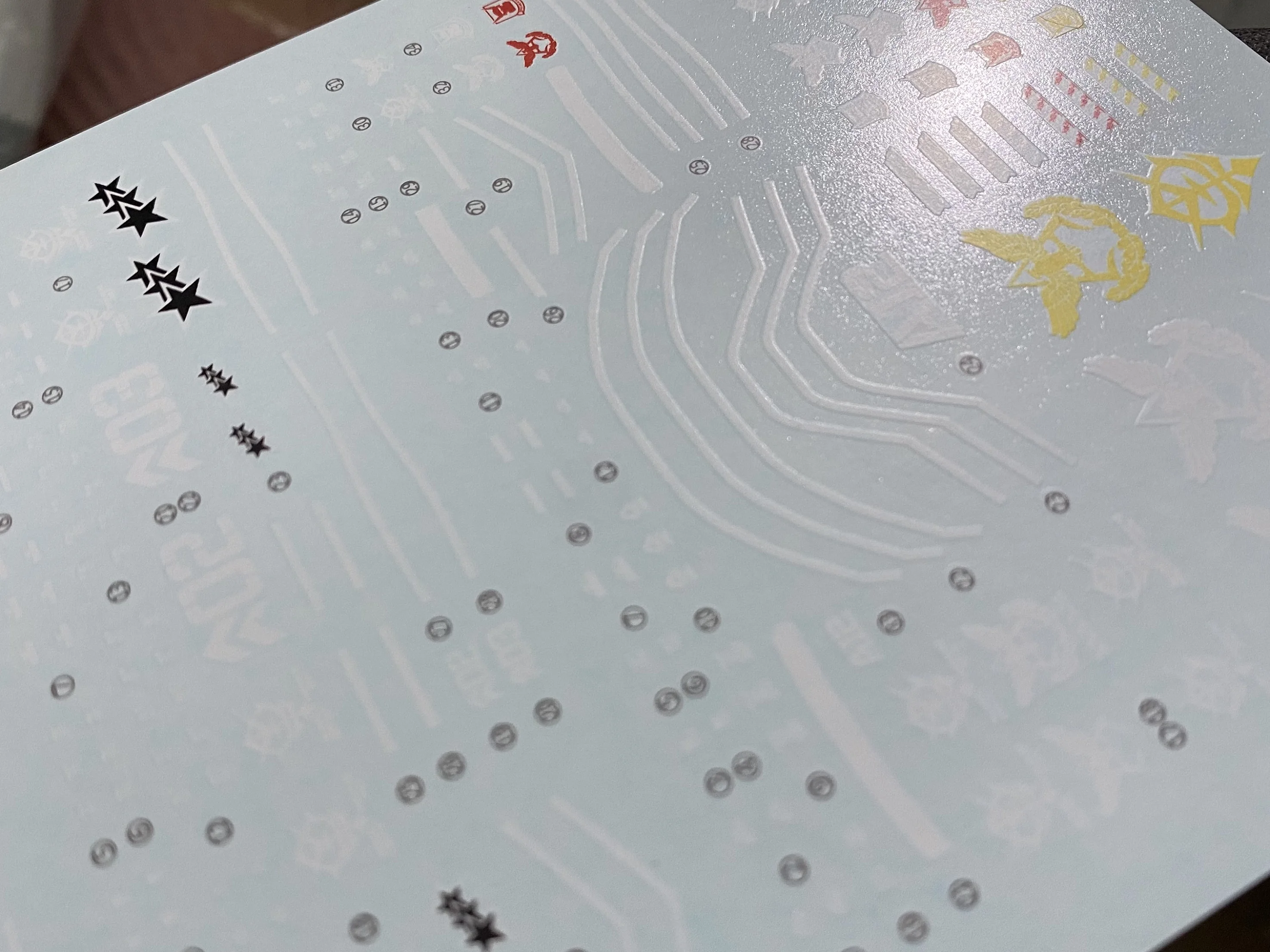 Flaming Snow Water Decals HG-02 Fluorescent Sticker For HG 1/144 Zaku II / Black Tri-Star Model Figures Building DIY